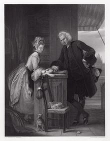 Gilbert Stuart Newton 1852 engraving Yorick and the Grisette signed