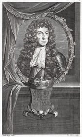 Adriaen van der Werff 1697 Engraving King Charles II Framed