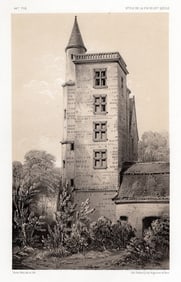 1800s Victor Petit Original Lithograph Former Tortoir Priory Signed Framed