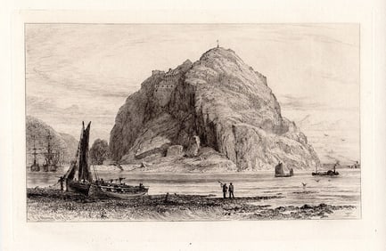1883 Charles Oliver Murray Dumbarton etching signed