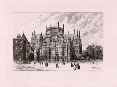 Herbert Railton Henry VII.'s Chapel (Exterior) etching signed