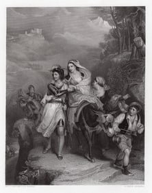 1853 Sir Charles Lock Eastlake PRA The Carrara Family engraving signed