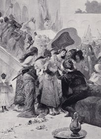 Fernand Cormon 1800s Antique Print The Orientals SIGNED Framed