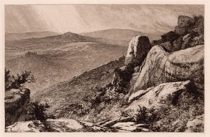 Alfred Dawson Lustleigh Cleave, Dartmoor 1889 etching