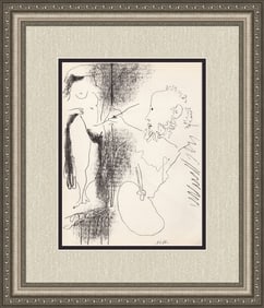 1964 Pablo Picasso Painter and Model Lithograph Framed Mourlot