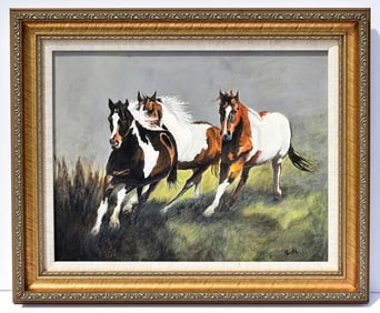 Barbara Heinrichs Original Painting On the Gallop Framed