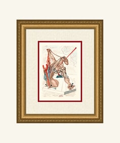 Salvador Dali Personators 1960 Woodcut Signed Framed