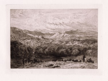 David Cox Pont-Y-Cyssyltte (Pontcysyllte) 1885 etching
