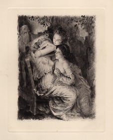 Psyche & her Sisters Original 1955 Paul-Emile Becat Limited Drypoint