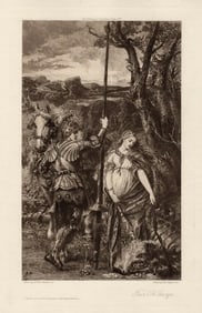 Sir John Gilbert Fair St. George 1908 Etching Signed