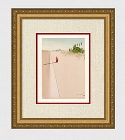 1960 Salvador Dali Departure Authentic Woodcut