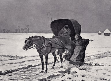 A. Marie 1800s Antique Print The Plea for Help SIGNED Framed