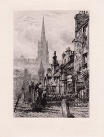 1878 William Ewart Lockhart Greyfriars etching signed