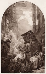 Sir Frank Brangwyn Antique Print Hustle and Bustle of Commerce Signed