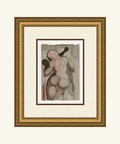 Salvador Dali 1960 Woodcut Death by Violence Signed Framed