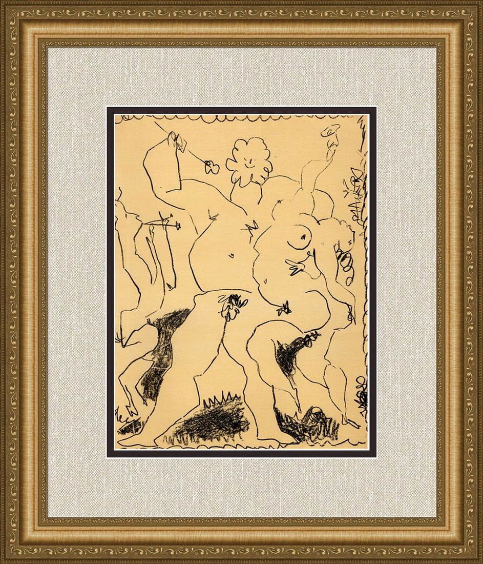 1956 Pablo Picasso Bacchanale II Lithograph Framed Mourlot (1 of 3)