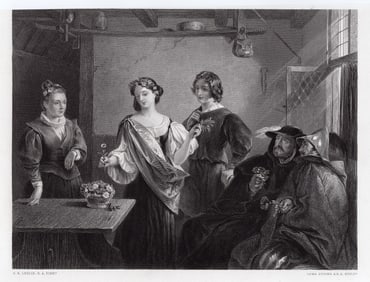 Charles Robert Leslie Florizel and Perdita _ The Winter's Tale 1867 engraving