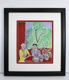 Henri Matisse Two Girls, Red and Green Background (Deux Fillettes, Fond Rouge et Vert) 1948 Print