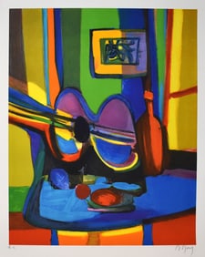 Marcel Mouly Hand signed Lithograph La Guitare Printers Proof