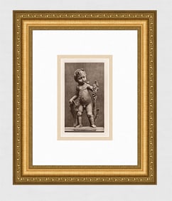 Simone Ferrucci Italian Terracotta, Boy with a Shield 1886 Print