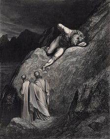 Gustave Dore Chant 12 (Dante's Divine Comedy Enferno) c. 1880 Wood Engraving
