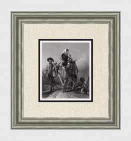 SIGNED 1800s Richard Ansdell & John Phillip Engraving Spanish Peasants FRAM