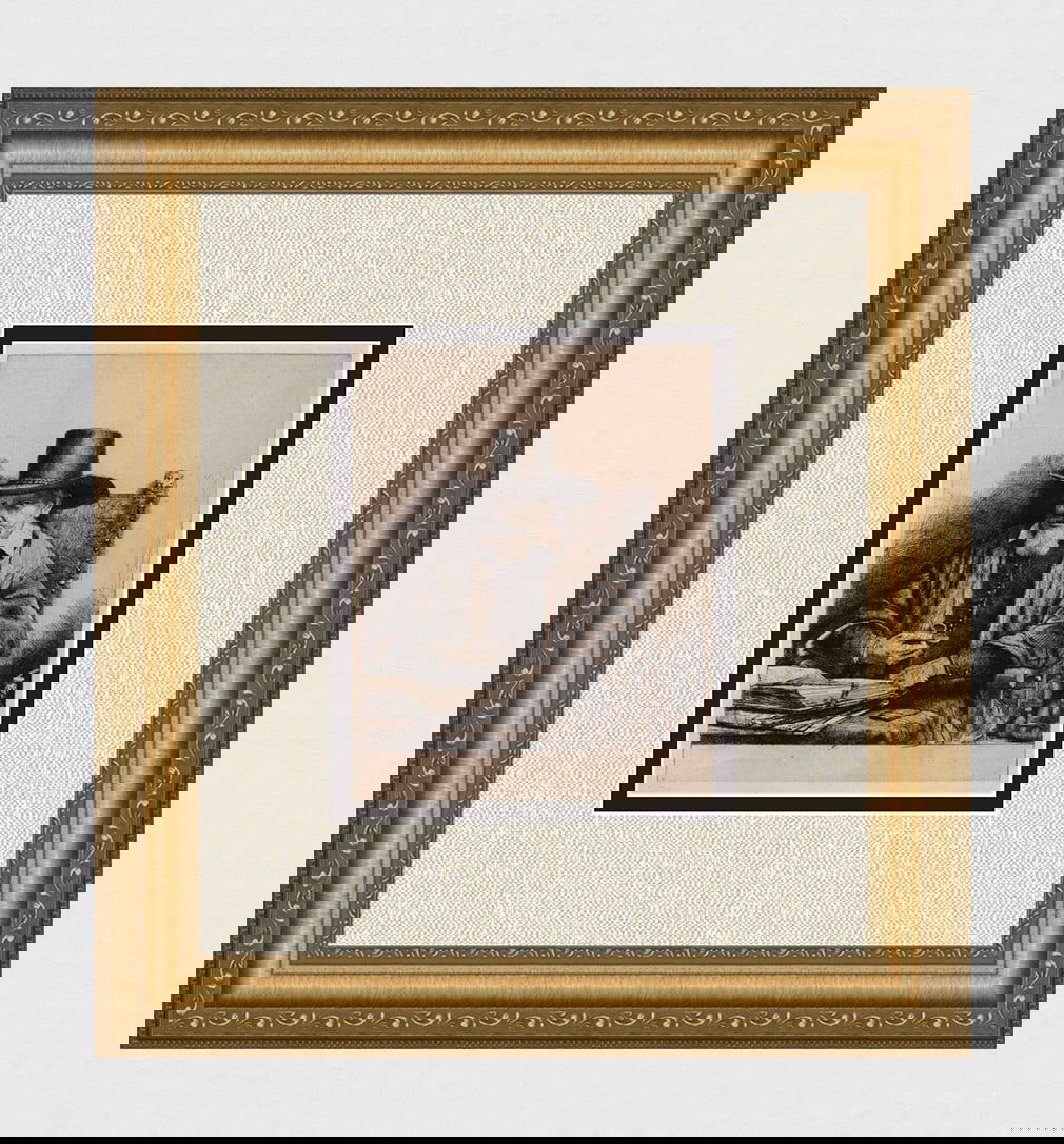 1800s Rembrandt Etching B228 Arnold Tholinx DURAND Original Framed (1 of 4)