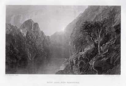 Jasper Francis Cropsey Echo Lake, New Hampshire engraving signed