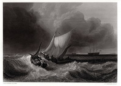 Joseph Mallord William Turner Dutch Boats in a Gale (The Bridgewater Sea Piece) 1862 Engraving