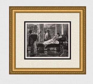 1887 Alma Tadema Roman Life woodcut signed