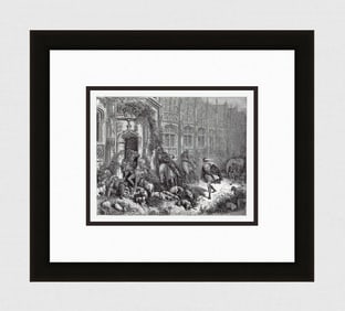 Gustave Dore Sleeping Beauty III 1880 Woodcut Signed