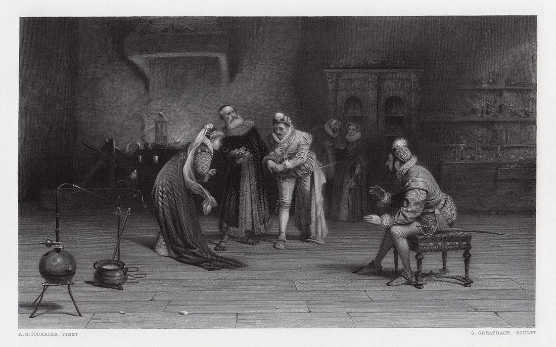 1875 Alfred Holst Tourrier Gold engraving signed (1 of 3)