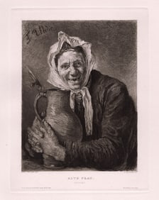 Fritz von Uhde Alte Frau (Old Woman) 1887 etching