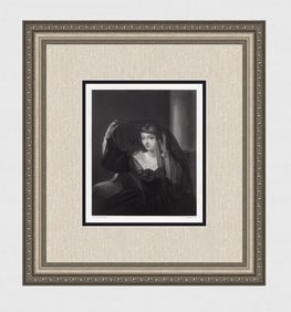 Charles Robert LESLIE 1800s Engraving Olivia lifting her Veil SIGNED Framed