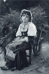 1800s Leon Perrault Antique Print End of Day Framed Signed