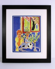 Henri Matisse Two Girls in a Blue Interior, with a Black Tree (Deux Fillettes dans un Interieur