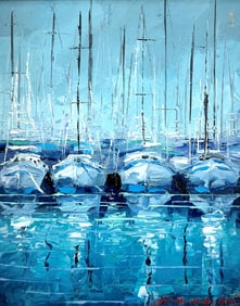 Mauricio Garay Original Painting Marina XII Framed