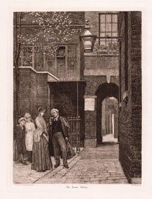 1892 Etching William Frederick Yeames The Law's Delay (Barnard's Inn)