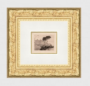 Claude Monet 1800's Etching Church of Varangeville