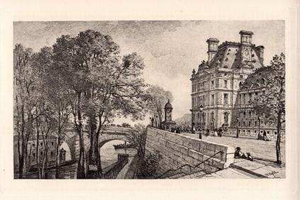 William Wyld The Pavillon de Flore 1883 etching