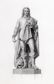 1858 John Henry Foley Antique Engraving Mr. John Hampden Gallery Framed