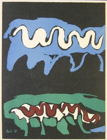 Borres 1937 Original Color EARTH Lithograph Framed