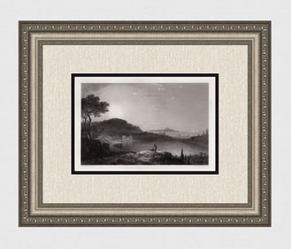 RICHARD WILSON 1800s Engraving Lago d'Averno Framed SIGNED