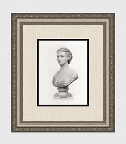 MARY THORNYCROFT 1800s Historical Engraving "The Princess of Wales" Framed