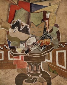 GEORGES BRAQUE 1956 Vintage Lithograph Round Table Still Life SIGNED Framed