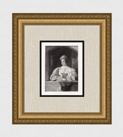 John Hollins 1844 Engraving Baron's Daughter Framed