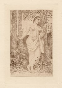 1892 Puvis de Chavannes Etching Nude Standing