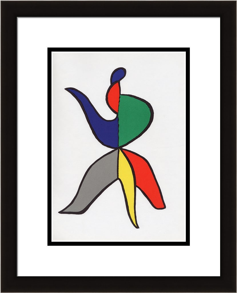 Alexander Calder Original Lithograph Framed 1966: Calder, Alexander. "Stabiles" Color lithograph published by Maeght, 1966. Professionally framed and matted. Sheet 11 x 15 inches, framed c. 19 x 22 inches. Notes: reference dlm 156. This artwork is ac