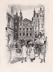 Joseph Pennell The Corner of Chancery Lane 1890 etching
