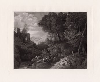 Cornelis Huysmans Landscape with Cattle 1885 Antique Print